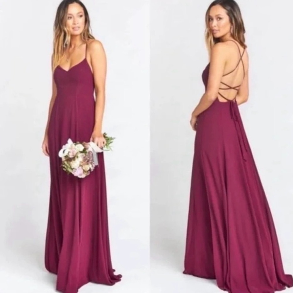 Elegant Burgundy Spaghetti Strap Backless Dress